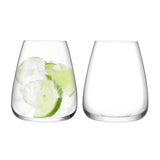Two clear LSA Wine Culture water glasses, 590ml capacity, elegant design, perfect for serving wine or water.