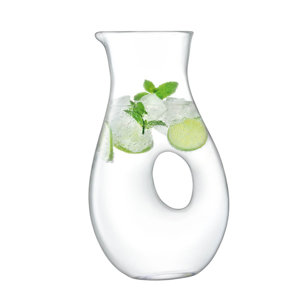 Clear LSA Ono Karaffe jug with a 2.25L capacity, featuring a sleek, modern design and transparent glass construction.