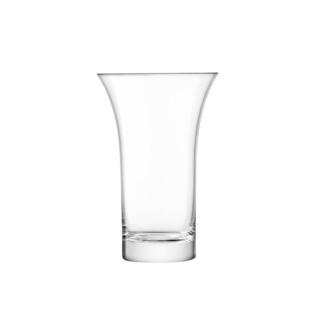 Clear LSA Flower Flared Bouquet Vase, 22cm tall with a flared design, showcasing elegant glass craftsmanship.
