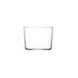 Set of four LSA Gio 220ml clear glass tumblers, elegant drinking glasses with sleek design and transparent finish.