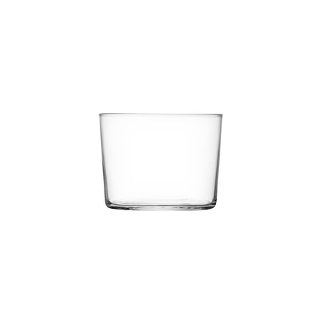 Set of four LSA Gio 220ml clear glass tumblers, elegant drinking glasses with sleek design and transparent finish.