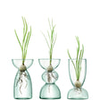 LSA Canopy Trio Vase Set in recycled material, featuring three elegant glass vases with rounded shapes and textured surfaces.