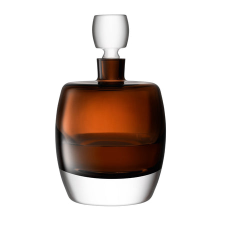 LSA Whisky Club decanter in peat brown, 1.05L glass decanter with a stylish, rounded design for storing and serving whisky.