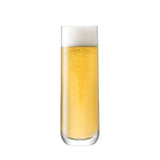 Set of four LSA Borough Highball glasses, 420ml clear longdrink glasses with a sleek design for cocktails and beverages.