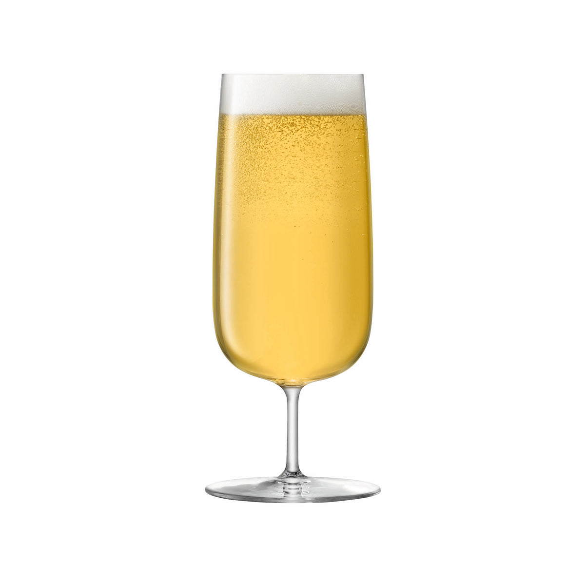 Set of four clear LSA Borough Pilsner glasses, 440ml capacity, designed for serving craft beers and pilsners.