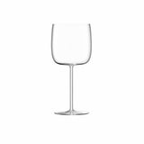 Set of four clear LSA Borough wine glasses, 450ml capacity, with elegant design and sturdy stems.
