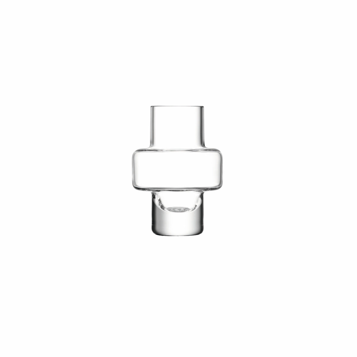 Set of five clear LSA Metropole Mini Vases in various sizes, including 7cm, 8cm, 10cm, 12cm, and 15cm, with sleek modern design.