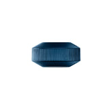 LSA Rotunda wide vase in sapphire glass, 14cm tall, with a smooth, rounded design ideal for decorative floral arrangements.