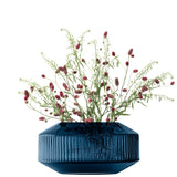 LSA Rotunda Wide Vase in sapphire blue, 14cm tall, with a smooth, rounded design perfect for floral arrangements.