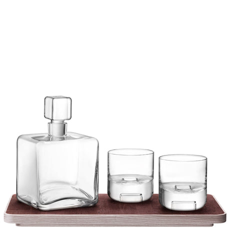 LSA Cask Whisky Set with clear glass decanter and glasses, elegant design for serving and enjoying whisky.
