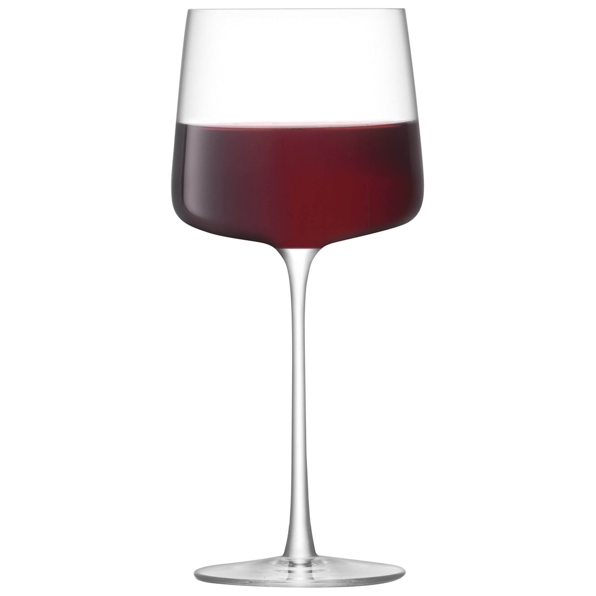 Set of four clear LSA Metropolitan wine glasses, 400ml capacity, elegant design for serving wine.