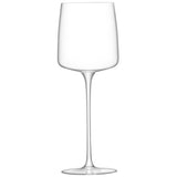 Set of four clear LSA Metropolitan wine glasses, 350ml capacity, elegant and modern design for wine serving.