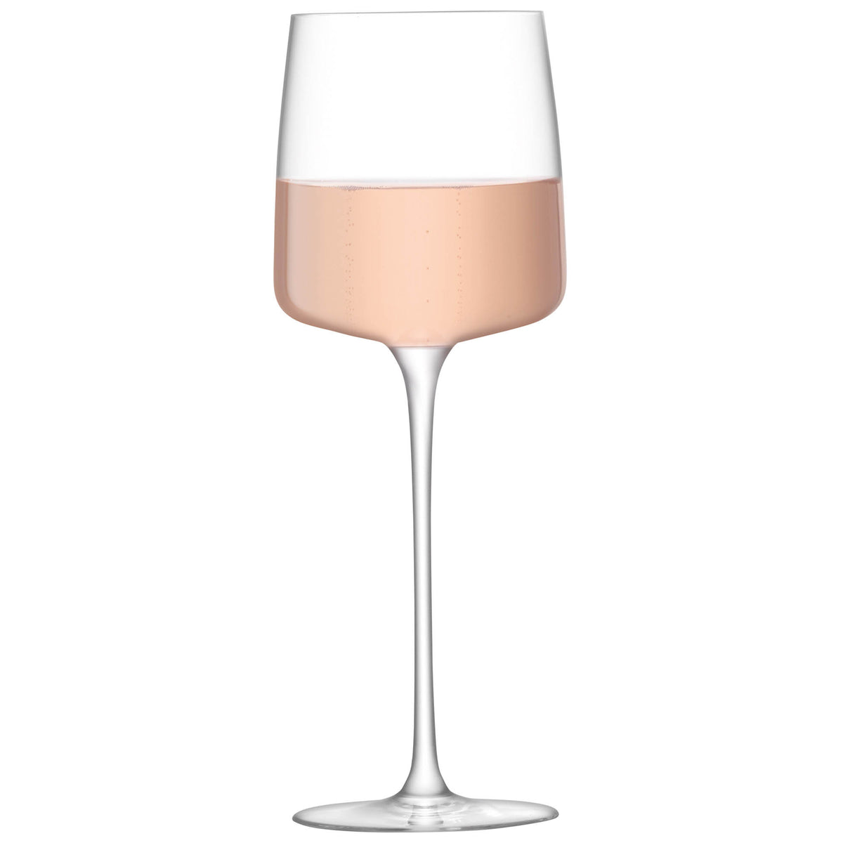 Set of four clear LSA Metropolitan wine glasses, 350ml capacity, showcasing elegant, modern design for serving wine.