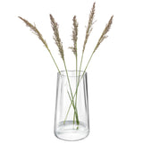 Clear LSA Lagoon vase with a sleek, modern design, standing 35cm tall, perfect for elegant floral arrangements.