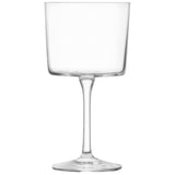 Set of four clear LSA Gio wine glasses, 250ml, with elegant design, perfect for serving wine in a stylish way.
