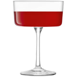 Set of four clear LSA Gio champagne and cocktail glasses, 230ml, elegant glassware for serving drinks.