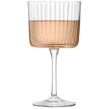 Set of four clear LSA GIO LINE wine glasses, 250ml capacity, elegant design, perfect for serving wine.