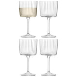 Set of four clear LSA Weinglas GIO LINE wine glasses, 250ml capacity, showcasing elegant design and craftsmanship.