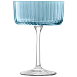 Set of four LSA GEMS ocean blue cocktail glasses, 230ml, with elegant rounded design and clear glass finish.