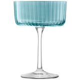 Set of four LSA GEMS ocean blue cocktail glasses, 230ml, with sleek modern design for stylish beverages.