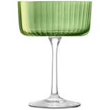 Set of four LSA GEMS cocktail glasses in emerald green, 230ml capacity, featuring sleek, modern design for stylish drinks.