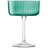 Set of four LSA GEMS cocktail glasses in emerald green, 230ml capacity, featuring elegant shape and clear glass design.
