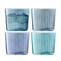 Set of four LSA Gems tumblers, 310ml each, with assorted sapphire-colored glass, ideal for beverages.