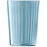 Set of four LSA tumbler GEMS in ocean color, 560ml capacity, made of glass, designed for beverages and elegant table settings.