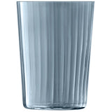 Set of four LSA Tumbler GEMS in ocean color, 560ml glass drinkware for beverages, stylish and durable for everyday use.