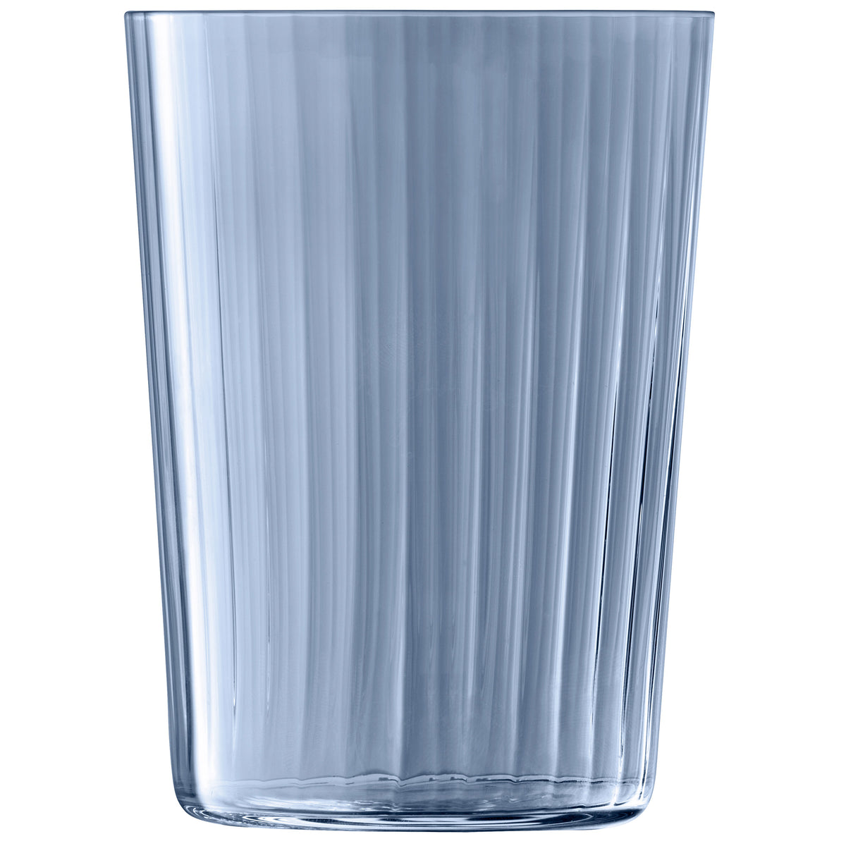 Set of four LSA GEMS tumblers in ocean blue, 560ml capacity, clear glass with a modern design for stylish drinking.