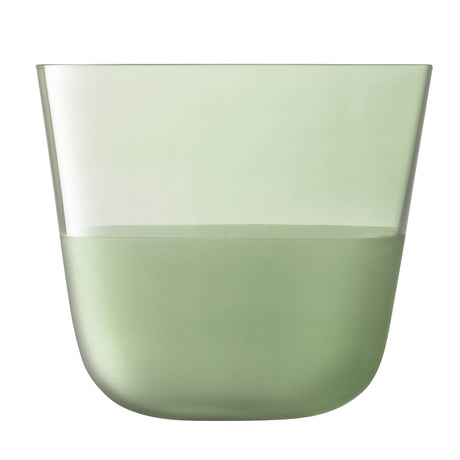 Two LSA Arc Contrast Tumblers in moss green, 260ml capacity, featuring a modern design and contrasting rim details.