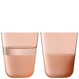 Set of two LSA ARC CONTRAST tumblers in coral, 380ml each, featuring modern design perfect for drinks and casual gatherings.
