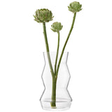 Clear LSA Sculpt Vase or Lantern, 36cm tall, featuring a modern, minimalist design with smooth, transparent glass finish.