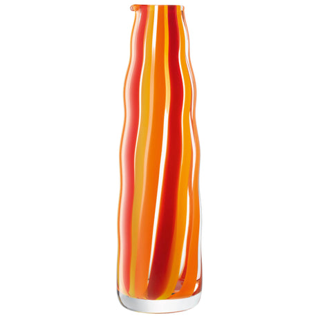 LSA Folk 1L orange, red, and yellow glass carafe with a modern, colorful design perfect for serving beverages.