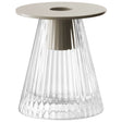 LSA Beacon candle holder and vase in clear and concrete grey, 10cm tall, featuring modern design and cylindrical shape.