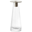 Clear concrete grey LSA Beacon candle holder and vase, 22cm tall, designed for candles or floral arrangements.