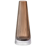 LSA Beacon candle holder and vase in taupe and jet black, 22cm tall with modern, elegant design and smooth ceramic finish.