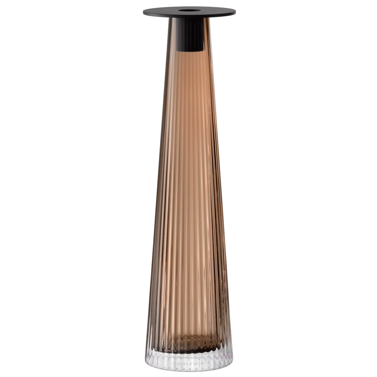 LSA Beacon candle holder and vase in taupe and jet black, tall 34cm kerzenhalter with sleek, modern design.