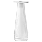 White LSA Beacon candle holder and vase, 22cm tall, with a sleek chalk white finish, showcasing modern design and smooth ceramic surface.
