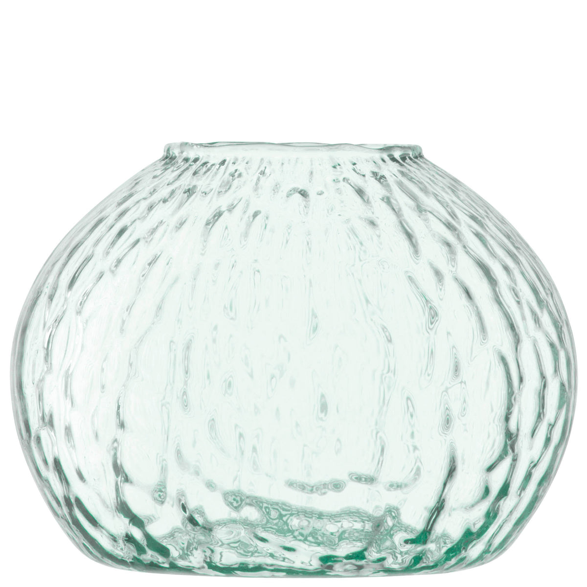 LSA Canopy Seed Vase in recycled glass, 11cm tall, with a modern design and clear, smooth surface.