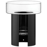LSA Planter Terraza in black, 22cm tall ceramic planter with modern design, perfect for indoor or outdoor plants.