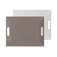 Wendetablett von Freeform, 2-in-1 Tablett und Tischset, klein, weiß und taupe, mit umdrehbarem Design und langlebigem Material