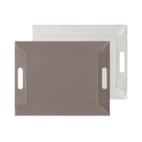 Wendetablett von Freeform, 2-in-1 Tablett und Tischset, klein, weiß und taupe, mit umdrehbarem Design und langlebigem Material