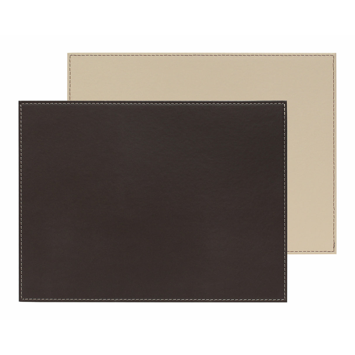 Platzset DUO von FREEFORM in schokobraun und creme, rechte Seite, aus Stoff mit dekorativem Muster.