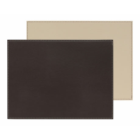 Platzset DUO von FREEFORM in schokobraun und creme, rechte Seite, aus Stoff mit dekorativem Muster.