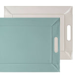 Wendetablett von Freeform, 2-in-1 Tablett und Tischset DUO, klein, mit braunem Holzdesign und glatter Oberfläche.