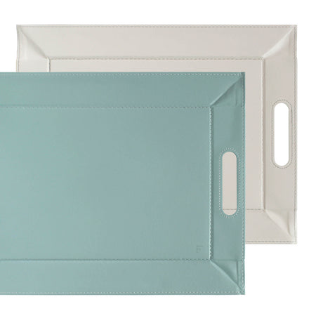 Wendetablett Freeform 2in1 Tablett und Tischset, kleine Größe, Mint und Elfenbein, vielseitiges Wendetablett im Bild