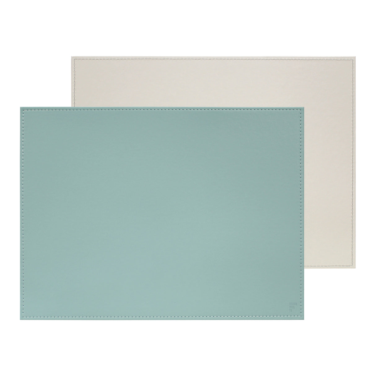 Platzset DUO von FREEFORM in Mint und Grau, rechteckiges Design, langlebiges Platzset für den Esstisch.