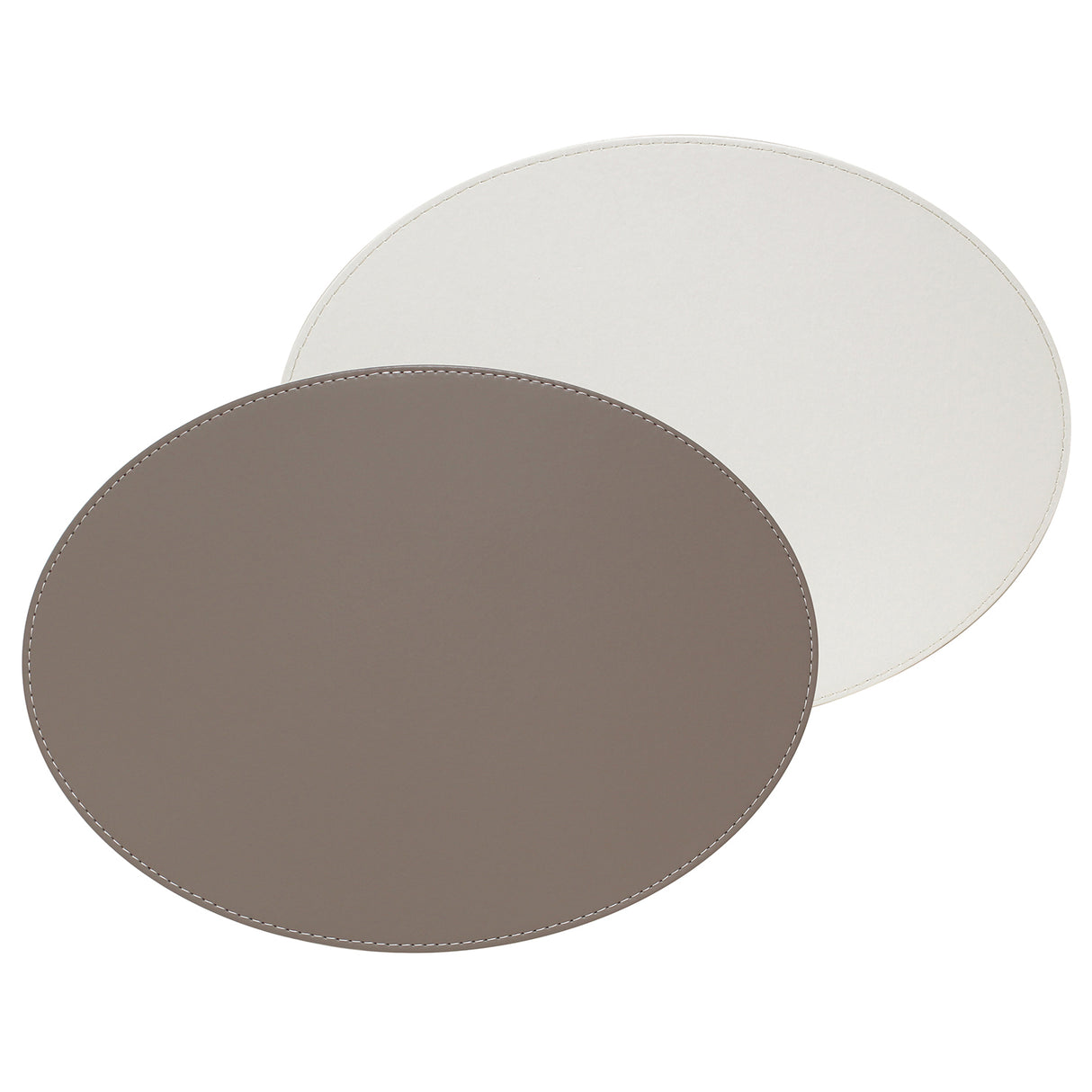 FREEFORM Platzset DUO in Taupe und Weiß, ovales Design, strapazierfähiges Esszimmer-Set für stilvollen Tisch.