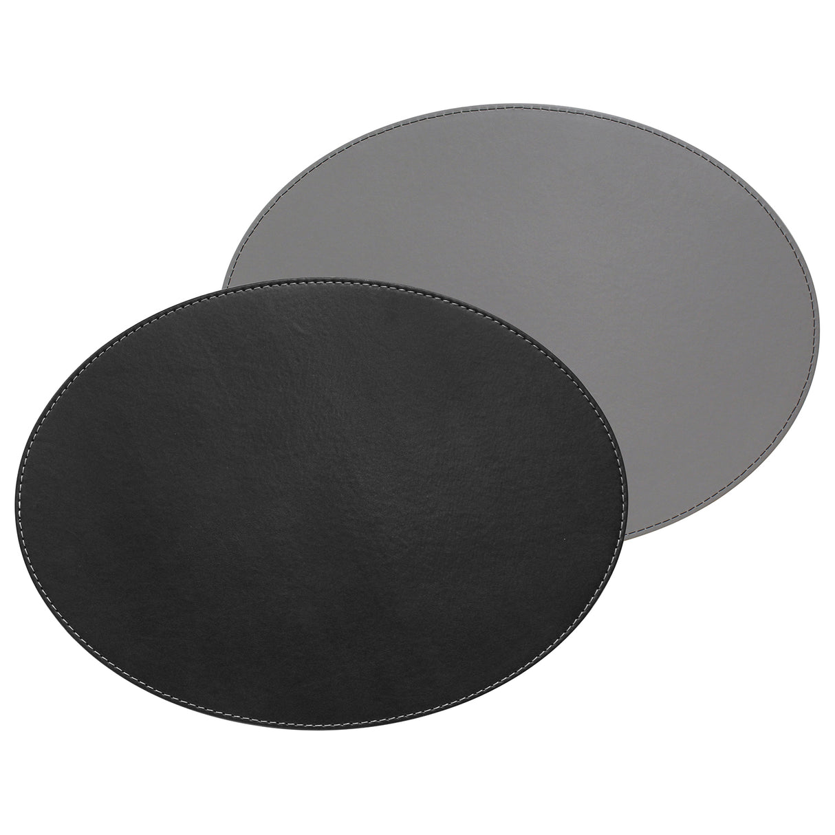 FREEFORM Platzset DUO, oval in Schwarz und Grau, aus Stoff, zeigt elegante, schützende Tischunterlagen für den Essbereich